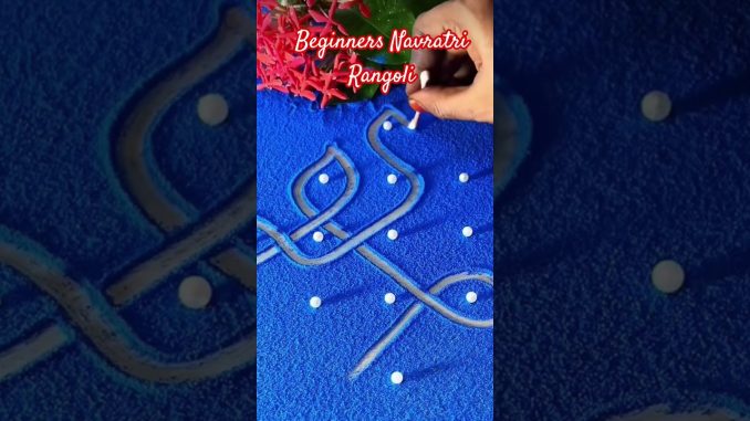 Beginners Navratri Rangoli design #begginnersrangoli #freehandrangolis #rangolidesigns #shorts #ai