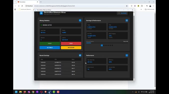 🚀 How to Mine Ethereum on Windows PC   ElectricBlue Miner Tutorial! 💻⛏️ 1