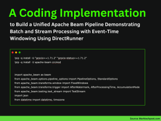 A Coding Implementation to Build a Unified Apache Beam Pipeline Demonstrating Batch and Stream Processing with Event-Time Windowing Using DirectRunner
