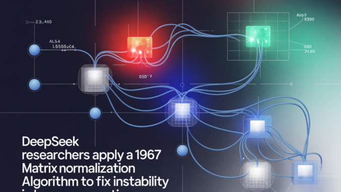 DeepSeek Researchers Apply a 1967 Matrix Normalization Algorithm to Fix Instability in Hyper Connections