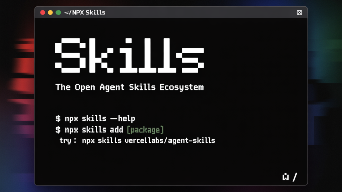 Vercel Releases Agent Skills: A Package Manager For AI Coding Agents With 10 Years of React and Next.js Optimisation Rules