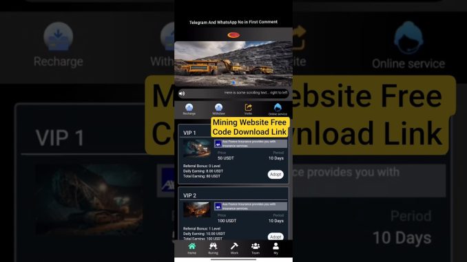 Mining Website Code Free Download #miningwebsite