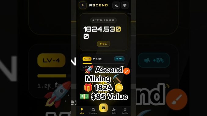 Ascend Mining App | New Free Mining Platform | Full Guide & Earnings Update 2026