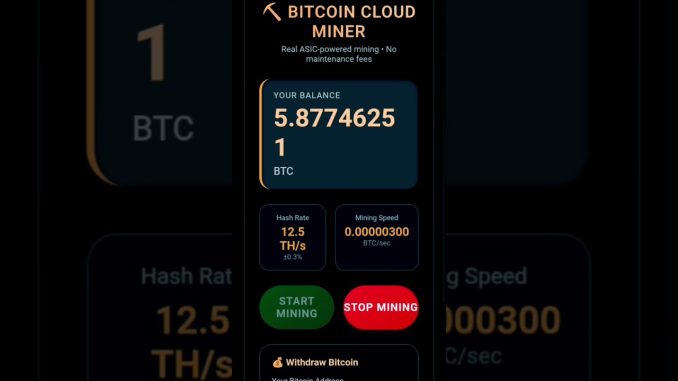 cloud mining bitcoin #bitcoinmining #crypto #bitcoin