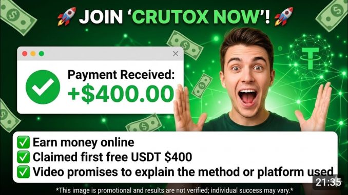 Cashout on CRUTOX PROJECT  $400... Don't miss out ( FULL Guide on CRUTOX PROJECT)..