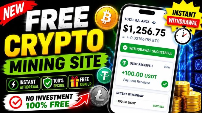 Best FREE Crypto Mining Website 2026 |Instant Withdrawal|Earn Bitcoin,USDT,Litecoin @KayaniG-hc2gr