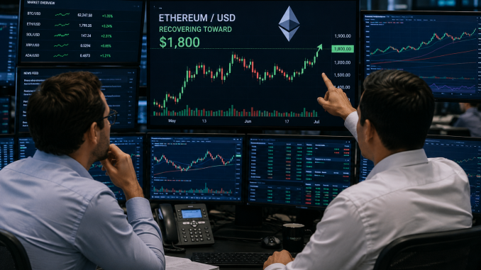 Ethereum approaches $1,800 as bulls test key resistance