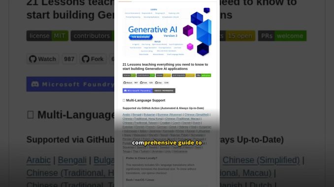 Generative-ai-for-beginners — trending on GitHub today