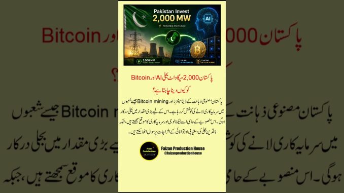 Pakistan Allocates 2,000 MW of Electricity for Bitcoin Mining & AI #CryptoNews #Shorts #ViralShorts