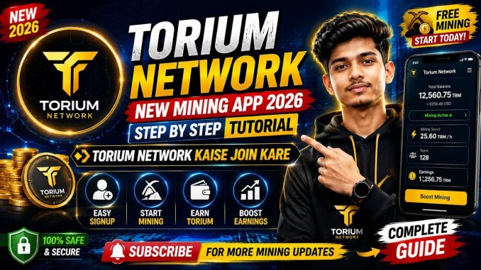 Torium Network New Mining App 2026 | Step by Step Tutorial | Torium Network Kaise Join kare #torium