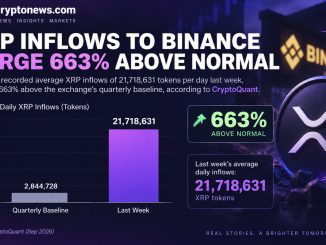 XRP whale activity surged as Binance inflows rose 663%, but reserve data points to market repositioning rather than selling the news.