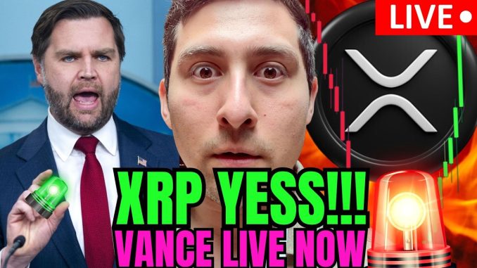 XRP WATCH! VANCE BIG NEWS White House. CRYPTO LIVE