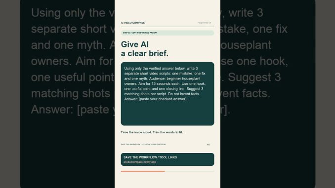 One Question → 3 Video Ideas | AI Workflow for Beginners #Shorts
